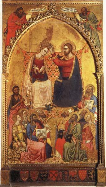 Jacopo Di Cione The Coronation of the Virgin wiht Prophets and Saints Spain oil painting art